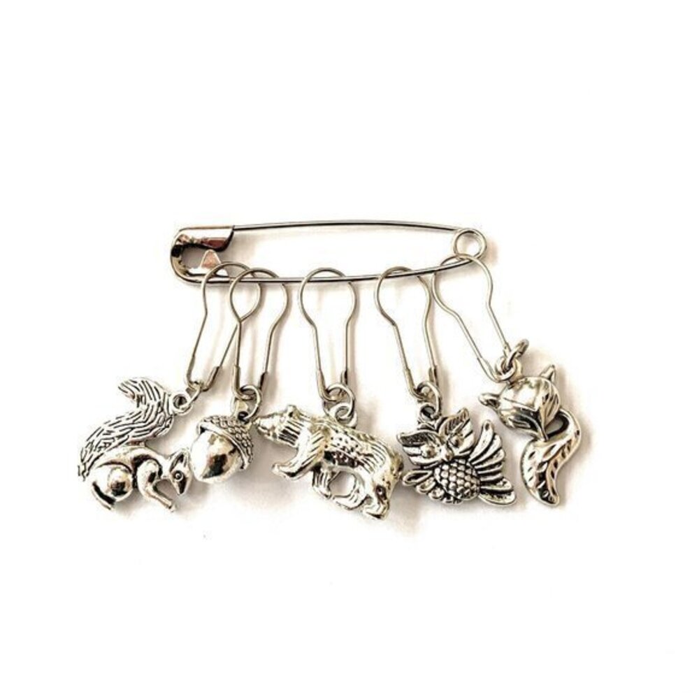 Stitch Markers for Knitting Crochet Woodland Friends Removable Handmade in USA